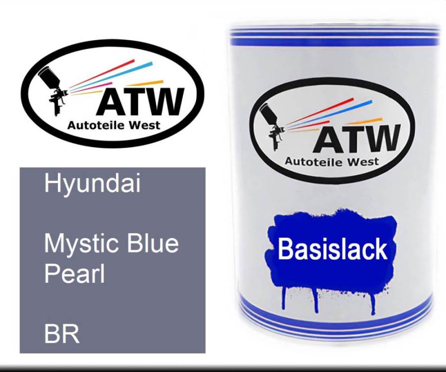 Hyundai, Mystic Blue Pearl, BR: 500ml Lackdose, von ATW Autoteile West.